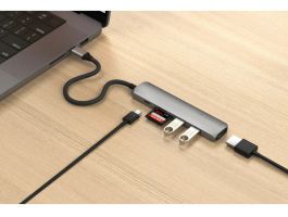Satechi 6-in-1 USB-C Slim Multiport Adapter, Silver (ST-P6SS)